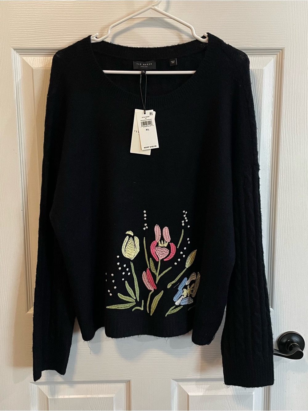 NWT Ted Baker London Embroidered Floral Sweater XL